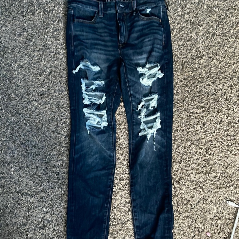 Dark wash jeans, size 8 and short
